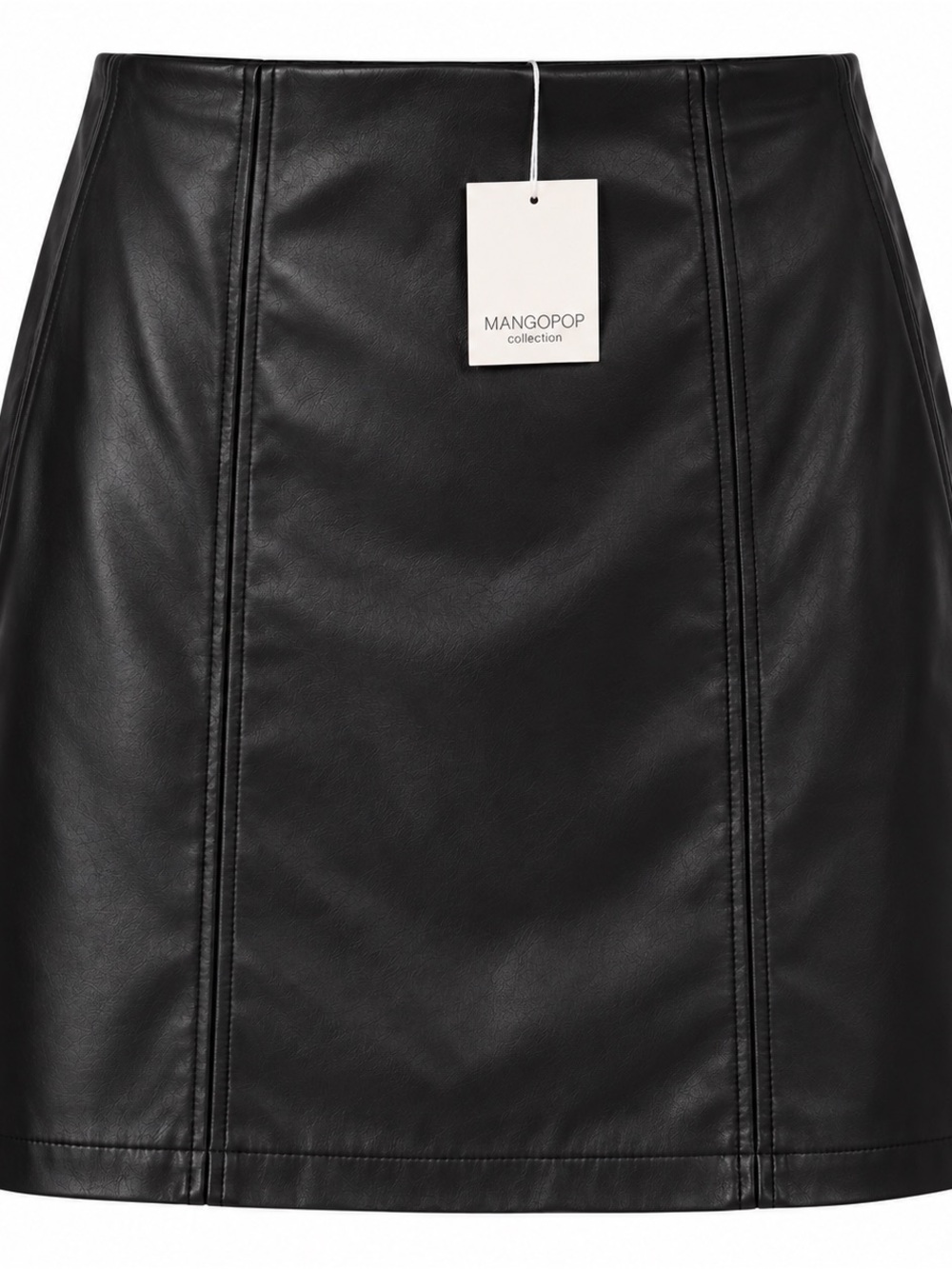 NWT MANGOPOP Faux Leather Black Mini Skirt Size: Small